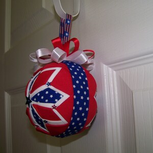 Red, White and Blue Quilted Ornament - Etsy