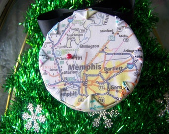 Memphis Map Quilted Ornament