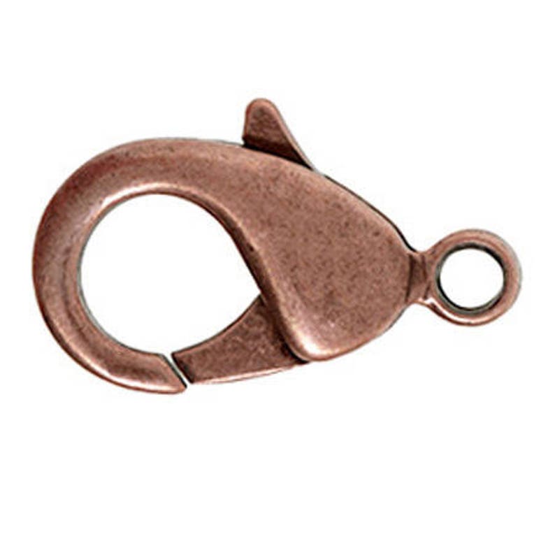 10 x 10mm ANTIQUE copper lobster clasps