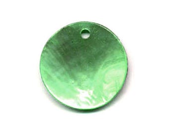 10 x 10mm round green Pearl sequin