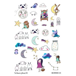 Dreamer of Dreams Planner / Dagboek / Scrapbook / Kaart maken Illustratie Stickers