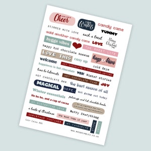 Cosy Cocoa scrapbook et journal Word Label Stickers 006