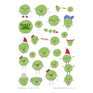 Sprouts saisonniers scrapbooking ou planificateur Illustration Stickers 001