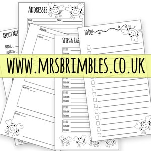A5 LADYBUG Filofax printable inserts | Etsy