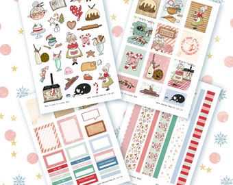 Mrs Claus Kitchen planner Journal or scrapbook Sticker Bundle Kit