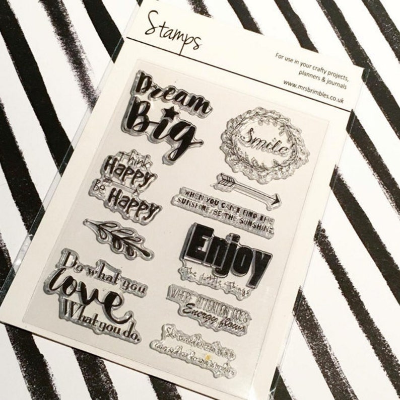 Inspirational Quotes Stamp Set Etsy