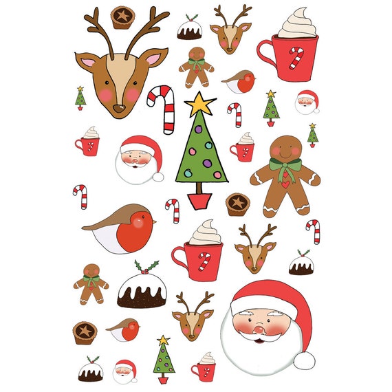 Christmas Stickers Etsy