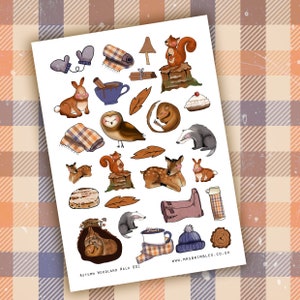 Autumn Woodland Walk Scrapbooking or planner Illustration Stickers 001