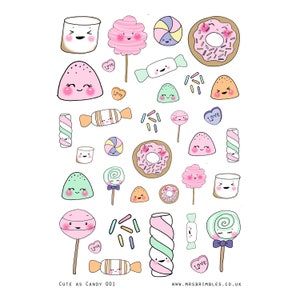 Cute as Candy Illustration Stickers 001