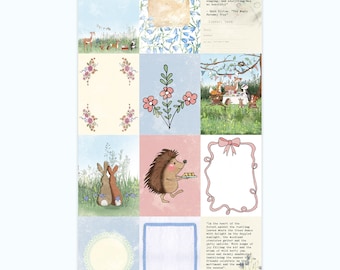 Forest Fables Tea Party Journal Pocket Scrapbooking Card Pack