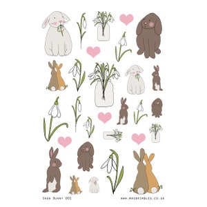 Snow Bunny scrapbooking ou planificateur Autocollants d’illustration 001