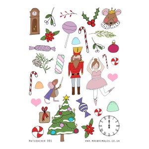 Adesivos de ilustração para scrapbooking ou planner quebra-nozes 001