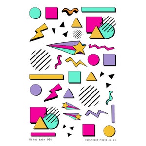 Retro Baby 90s Shapes Stickers 006