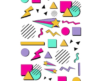 Retro Baby 90s Shapes Stickers 006