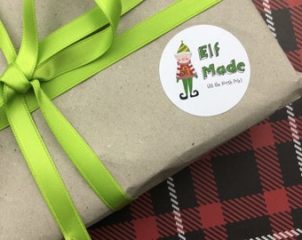 Elf Made Christmas Stickers