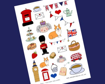 Queen's Platinum Jubilee A Royal Gala  scrapbook, memory keeping and journal Stickers