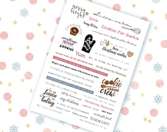 Mrs Claus Kitchen scrapbook and journal Word Label Stickers 006