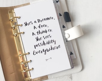 She's a Dreamer {PERSONAL} Planner Dashboard