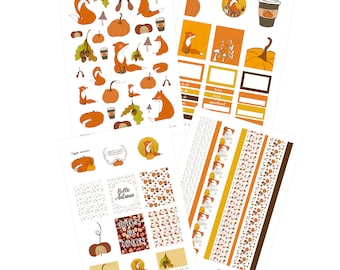 Autumn Fox Planner Sticker Bundle Kit