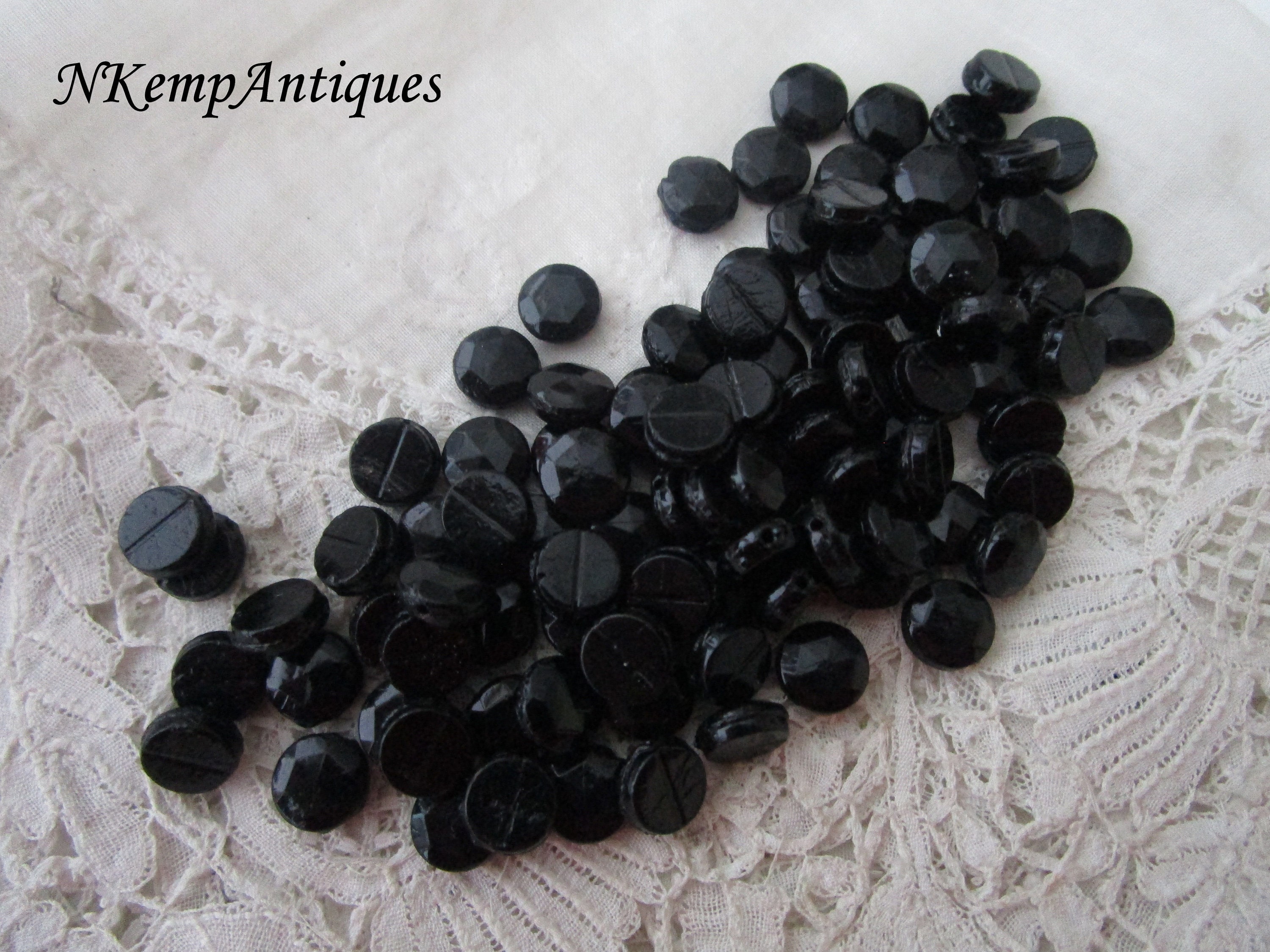 Antique French Jet Beads 1900 X 100 Etsy