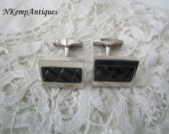 Vintage cufflinks leather