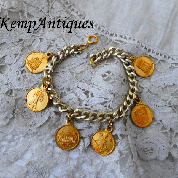 Paris Charm Bracelet Etsy