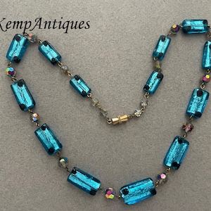 Old Foil glass bead necklace