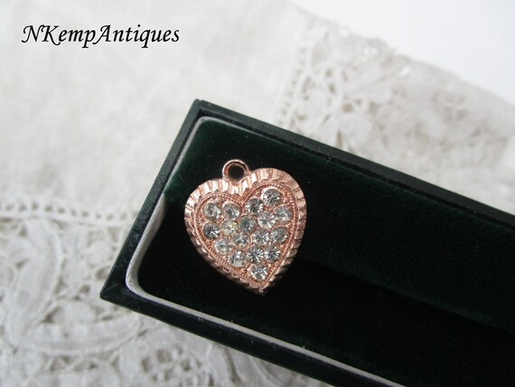 Diamante heart pendant 1930's