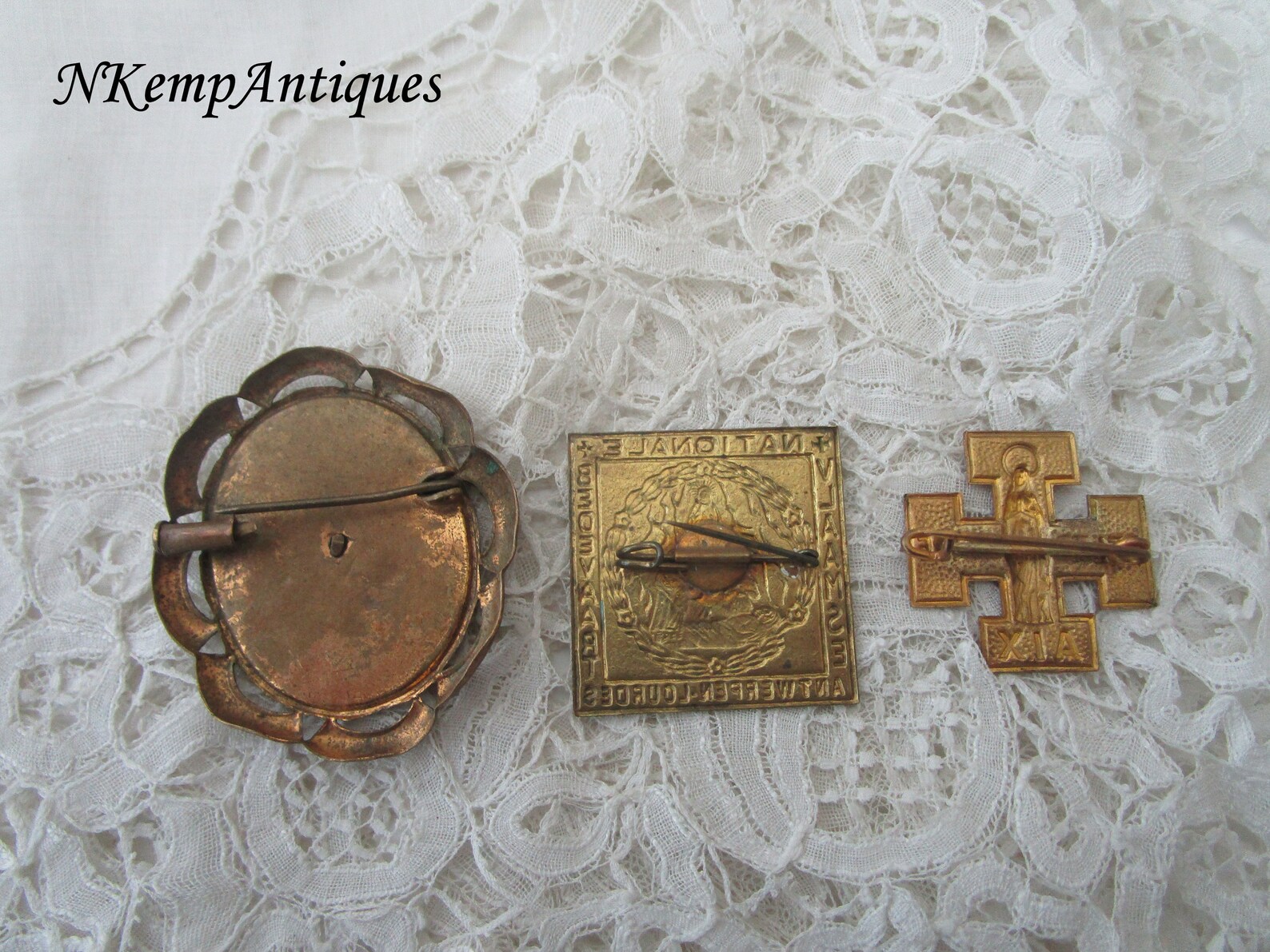 Old religious brooch x 3 Etsy