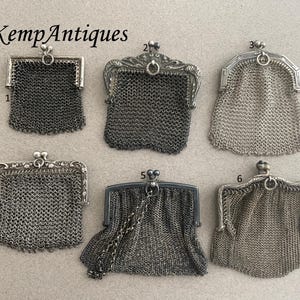 Antique chatelaine purse sterling silver 1910
