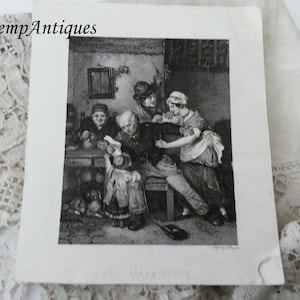 Antique Valentine etching for framing