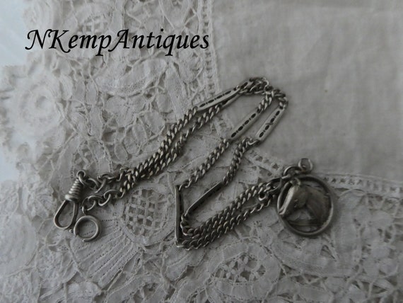 Antique enamel chain 1910 equestrian - image 1