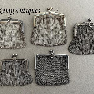 Antique chatelaine purse real silver 1910