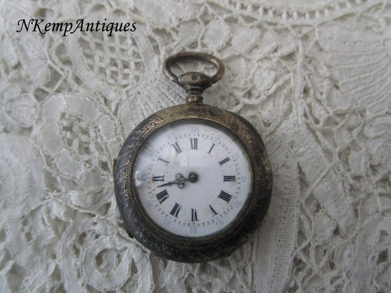 Antique Chatelaine Watch Real Silver 1900 Restoration Project or