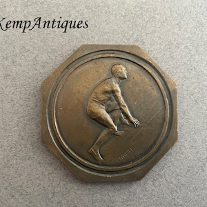 Old Sprinting medal 1930&#39;s  signed for the collector running