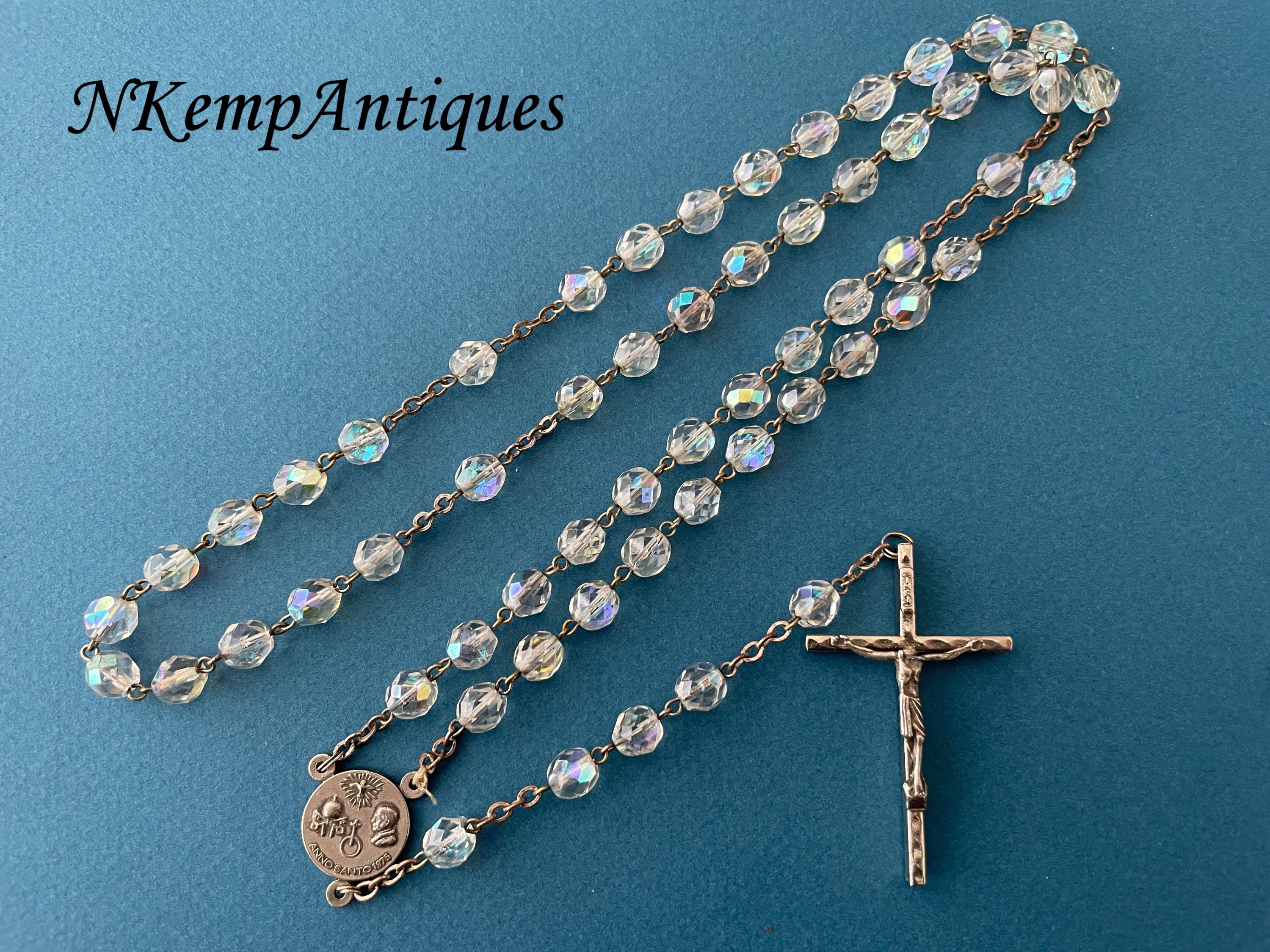 Religion & Esotérisme - ancien chapelet avec pendentif croix religieuse