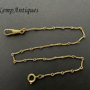 Old watch chain pocket chain antique chain gold colored metal