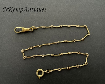 Old watch chain pocket chain antique chain gold colored metal