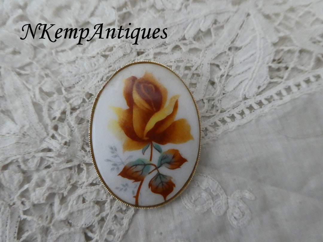 Vintage Glass Brooch Etsy