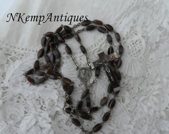 Old glass rosary french