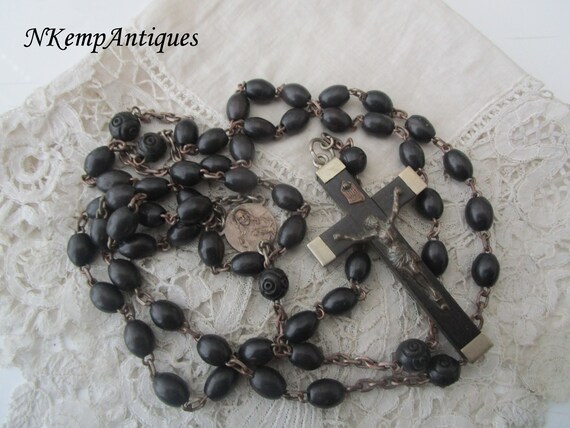 Antique Wooden Rosary - Etsy