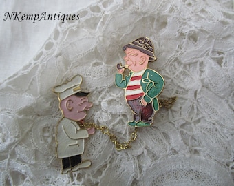 Enamel novelty brooch