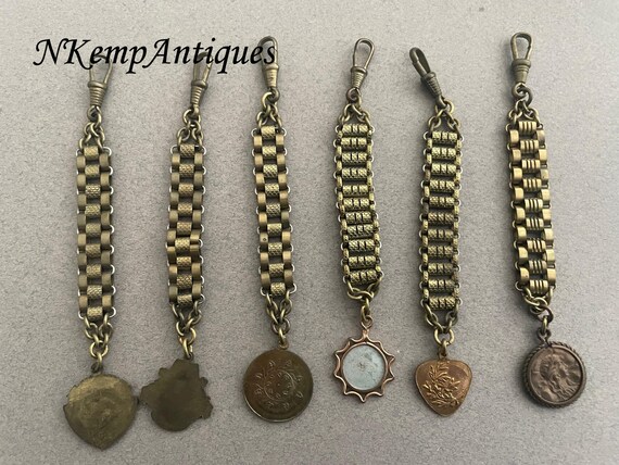 Ancienne Chaîne De Montre à Gousset Avec Clés – Chatelaine Vintage – Bronze Antique