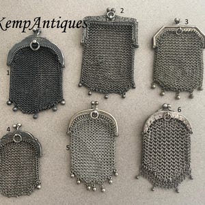 Antike Chatelaine Geldbörse Sterling Silber 1910 für Puppen