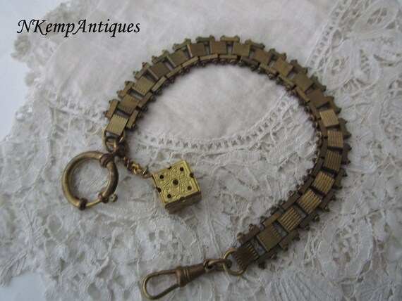 Art deco watch chain and fob