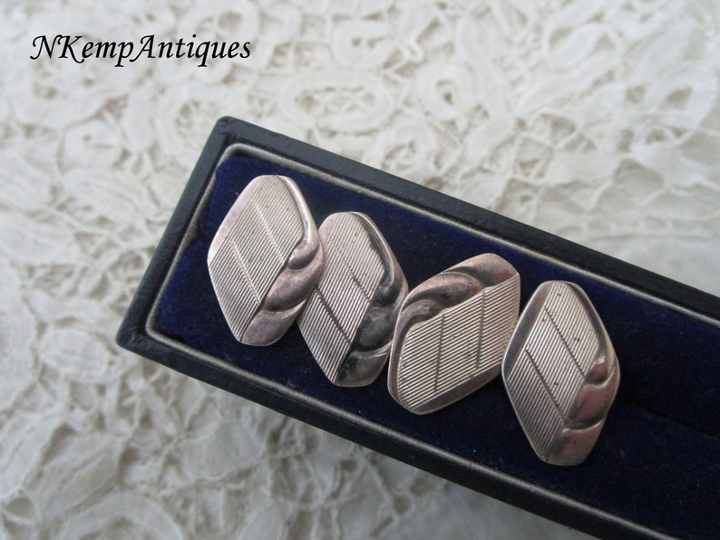 Real silver cufflinks 1920/'s Art dceo