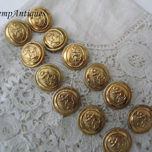 Old  anchor buttons depose x 12