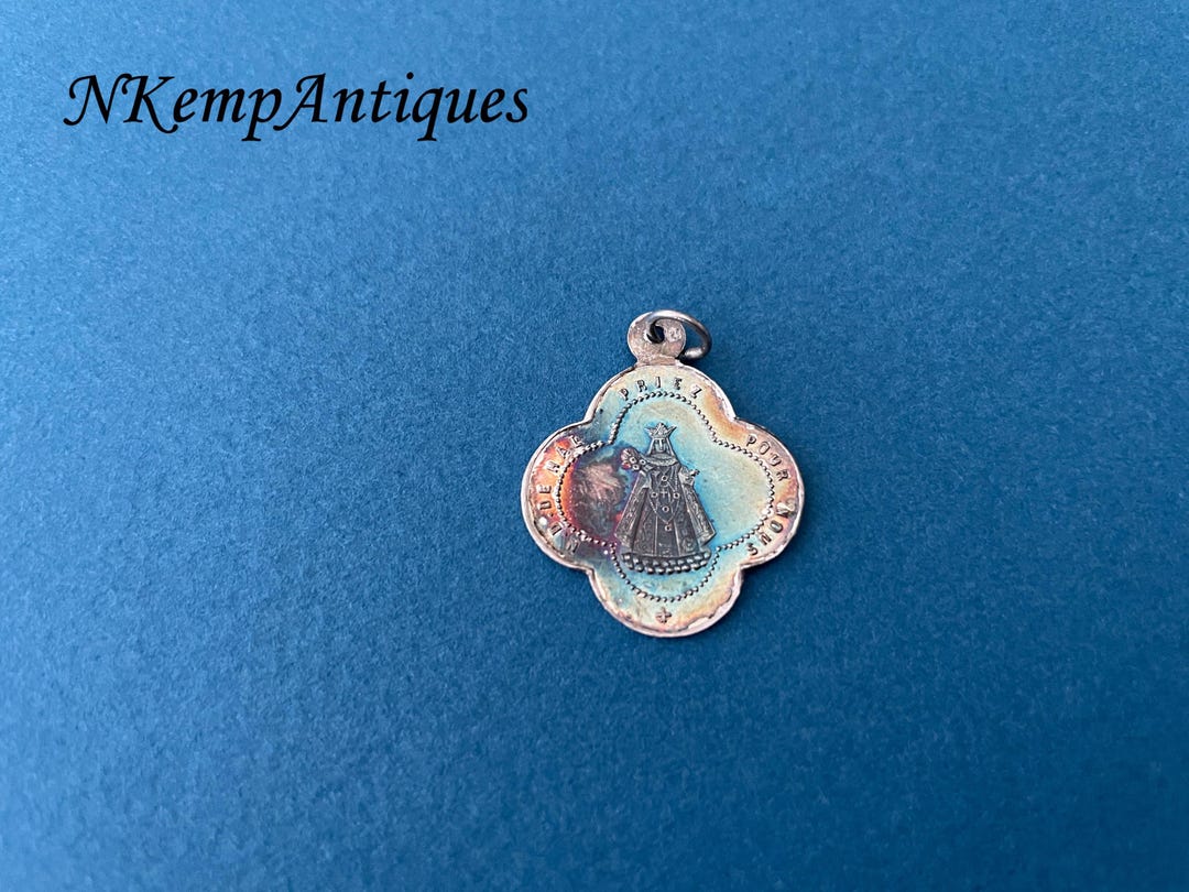 Antique Sterling Religious Pendant Notre Dame De Hal - Etsy