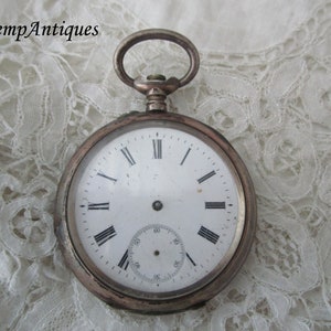 Antique pocket watch 1910 restoration project or for re-purpose real silver