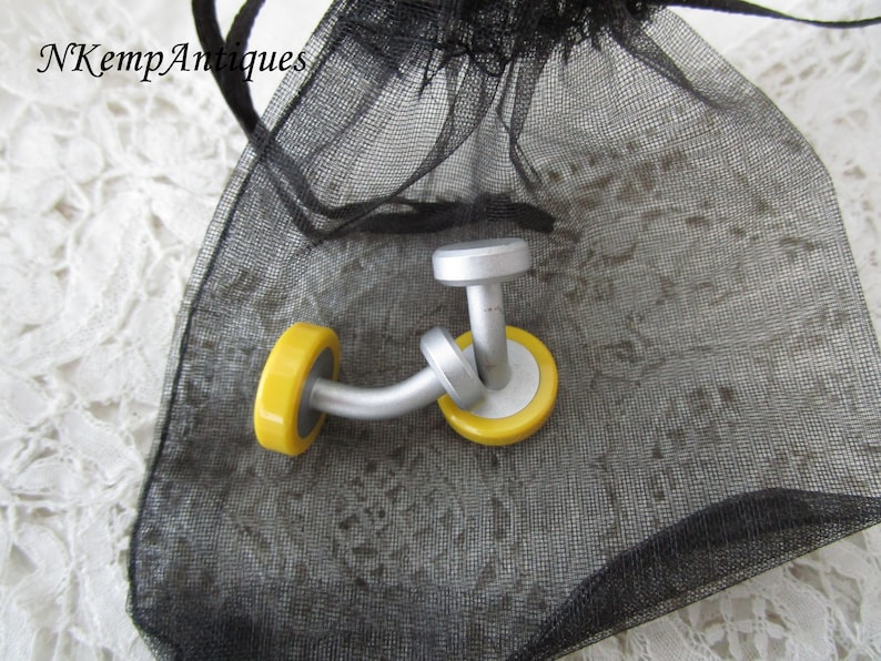 Vintage yellow cufflinks